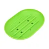 Silicone Soap Dishes Anti-skidding Oval Holder Travel Plate Tray Leaking Mould Proof Rack Kitchen Bathroom Soapbox