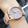 Women watches 31mm Leather Strap Fabric Round Casual Wristwatches Waterproof Movement Quartz Watch Gifts