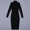 Casual Dresses Wholesale 2021 Women's Black Flannel Long Sleeve Fashion Boutique Celebrity Cocktail Party Dress