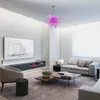 Moderne Lampen, kreative Kristall-Lila-Kronleuchter, Wohnzimmer, mundgeblasene Glas-Kronleuchter für Zuhause, Schlafzimmer, Dekoration, LED-Leuchtmittel