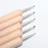 5pcs nail art dotting pencil for rhinestones picker pen wood handle double head nails design painting manicure accessories NAB010