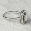 Casamento 14k ouro jóias anel de safira quadrado para mulheres peridot anillos topázio azul pedra preciosa bizuteria jóias de diamante anéis1736672