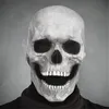 Nova máscara de caveira óssea peça de peito de halloween Terror Mal Latex Borracha Capacete Cabeça Completa com Jaque Móvel Gothic