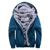 DIHOPE Men's Winter Hoodies Thickened Warm Coat Men Casual Coat Fashion Zipper Solid Color Fleece Long Sleeve Jacket 210820