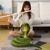 Simulering 3D Cobra Snake Reptile Cobra Python Plush Toy Animal Crossing Plush fylld dockdekoration Present Barn Tröstande DOL Q6445100