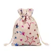 Storage Bags 20pcs Gift Christmas Pouch Drawstring Linen Cotton Kit 10*14cm