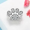 925 Sterling Silver Toy Dog Print Bear Paw Cyrcon Kamienne koraliki Dopasuj oryginalną bransoletę uroku do robienia berloque DIY4650674