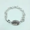 1:1 S Sterling Sier Oval Pendant Exclusive Sale Bracelet Original High Quality Jewelry Lovers Wedding Valentine Gift H0918