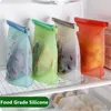 Storage Bags 4pcs/set Reusable Vacuum Silicone Food Bag Freezer Milk Fruit Fridge Containers Refrigerat