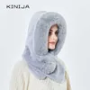 Cappello di pelliccia di visone inverno le donne addensano la ragazza calda con cappuccio con cappuccio per esterni a esterno Gorro Russia Russia Mumo Protezione da orecchie Y Beanies 2201076914175