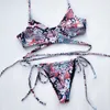 Micro Leopard Bikini Kobiety Swimsuit Push Up Swimwear Wrap Bikini Zestaw Bandaż Halter Kąpiel Suit Siatek Kobieta X0522