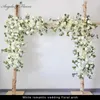 Accessoires de mariage personnalisés Arch Backdrop Party Décor Artificial Flower Rangée Soie Blanc Blanc Peluche de plein air Faux arrangement 210706