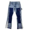 IEFB Heren Jeans Losse Wash Splash Inkt High Street Deconstruction Micro Trompet Casual Broek Broek 9Y5257 211008