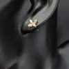 1:1 Classic Petal 4 Stone Shape 925 Sterling Silver Women's Earrings 3 Colors Luxury Jewelry Couple Anniversary Gift