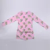 OMSJ Femmes Automne Vêtements De Nuit Pyjamas Drôle Fruit Imprimer À Manches Longues Maigre Court Combinaison Casual Mignon Noël Onesies Adulte 210517