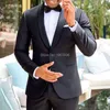 Męskie Garnitury Blazers Navy Blue Wedding Groom Tuxedos Dla Mężczyzn Szal Kapel 2 Sztuka Slim Fit Man Set Jacket z spodniami 2022 Custom Fashion Clo