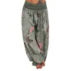 Women's Pants Women's & Capris Women Bohemian Floral Print Long 2022 Mid Waist Vintage Harem Elastic Boho Beach Trousers Plus Size 5XL