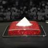 Car Tissue Box Diament Crystal Auto Luksusowy Uchwyt Blokowy Stylizacja Diamante Bling Cover Kobiety 210818