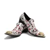 Итальянские Мужчины Корова Кожа Кожаные Обувь Обувь Генты Камуфляж Печать Формальная роскошная обувь