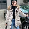 Winter Warm Coat Women Parka Womens Thicken Hooded Jacket Casual Faux Fur Collar Parkas Veste Femme 210515