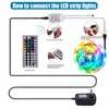 USA Stock 16.4Ft 32.8Ft LED Strips 5M 10M RGB 5050 Strip lights 30LEDs/M With 44 Key Remote Control
