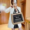 Taşınabilir Keten Çanta Kadın Kore Büyük Kapasite Moda Basit Alışveriş Çantası El Çantası Pratik Fabrika249v
