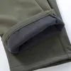 Pantalones de piel de tiburón de lana gruesa y cálida de invierno para hombre, pantalones militares tácticos informales, prendas de vestir impermeables elásticas para hombre, pantalones de chándal 211110