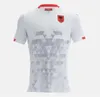 21 22 Albanie Accueil Jersey de football rouge 2021 2022 Chemises blanches Third Black Short Sleeve Team National Team Football Uniforme