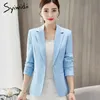 Syiwidii 6 Couleurs Femmes Blazers et Vestes Office Lady Slim Rose Noir Blanc Bleu Mode Coréenne Vêtements Femmes Printemps Manteau 210417
