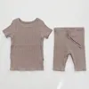 Pigiama per bambini primavera autunno set manica lunga in cotone per ragazzi abbigliamento per la casa vestiti per ragazze in puro colore set casual ZYY898