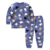 Pijamas o-pescoço para meninos e meninas crianças algodão sleepwear roupas bebê roupas crianças crianças conjunto g1023