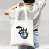 Sacs de rangement Japon Totoro Anime Kawaii Cartoon Imprimer Toile Sac fourre-tout Femmes épaule Shopping Shopper Main Fashion Fashion Casual Pacakge
