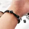 Benutzerdefinierte geflochtene Seilarmbänder für Herren aus Edelstahl mit personalisierten Perlen und Namensanhänger für Männer zum Vatertag, Schmuckgeschenk