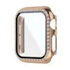 Bling Diamond 360 Pełna okładka z hartowanym szklanym ochroną ekranu folii do Apple Watch Iwatch Series 8 7 6 5 4 49mm 45mm 41mm 44 mm 42 mm 40 mm 38 mm z pudełkiem