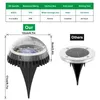 Lâmpadas de gramado 2pcs 8 LED LUZES DE DISCO SOLAR PODERADOS DE LIGUNDA DE JARDIMA DE GARDENTE ABAIÇÃO ALGUNDA PANTA DE PANTA DE PATIO DE PATIO DO CATO DE JARA