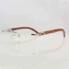 Montures de lunettes transparentes pour hommes et femmes, accessoires sans bords, corne de buffle naturelle, or, monture transparente française