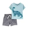 Динозавр детские мальчики летние футболки + шорты брюки 2-кусочки одежды набор одежды мальчик наряд хлопок 6 9 12 18 24 месяца 210413