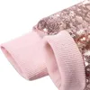 Girls Sequins Jacket Spring Autumn Cotton Outerwear Kids Long Sleeve Coat Children Solid Shiny Clothes 211204