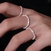 925 STERLING Gümüş Köpüklü Yüzük Basit Stil Çok yönlü dekoratif kompakt işaret parmak yüzüğü Kadın Moda Takı