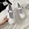 Damen weiße Schuhe Harakuju Lolita JK Student Süße Mädchen Mary Jane Schuhe Japanische High Heels Runde Zehen Plateauschuhe Pumps