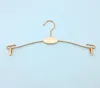 Rose Gold Metal Clothes Hanger with Clothespins Clip Bra Underwear Lingerie Panties Drying Rack Hanger Hook