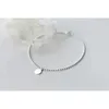 1pc 21cm 100% echt. 925 Sterling Zilver Fijne Sieraden Gepolijst Munt Rond Kralen Ketting Anklet Armband GTLS584