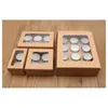 5 Stück Cupcake-Box mit Fenster, weiß, braun, Kraftpapier, Boxen, Dessert-Mousse-Box, 12 Cup-Kuchenhalter, Großhändler, maßgeschneidert 210724