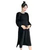 Robes de maternité 9022 # automne mode coréenne coton longue robe de soirée élégante moulante vêtements minces pour les femmes enceintes grossesse