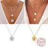 925 Sterling Silver Vintage Multilayer Constellation Compass Pendant Necklace Woman Clavicle Choker Collares Fine Jewelry