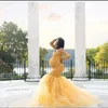 Długie rękaw Suknie ciążowe Koronki Maxi Sukienka Pography Rekwizyty Dresses Splice Siatka Ciąża Sukienka dla Po Shoot Odzież 210922