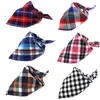 Dog Bandana Christmas Dogs Plaid Pet Scarf Triangle Bib Kerchief for Small Medium Large Xmas Birthday Gift Cotton Handkerchiefs Scarfs Accessories for Puppies Pets