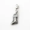 50pcs/lot christmas sock dangle floating hanging charms for DIY bracelet/necklace jewelry accessories