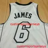 100% Dikişli LeBron James Whiteout Swingman Jersey Erkek Kadın Gençlik Gerileme Jersey XS-5XL 6XL