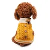 小さな犬のための古典的なニットペットのセーターの甘い色の犬の服袖のない冬の犬のジャケット袖猫服211106